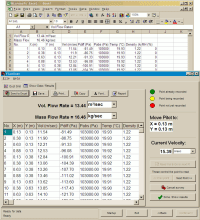 FlowScan software showing duct survey results with Excel connectivity