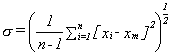 Standard deviation (small n)